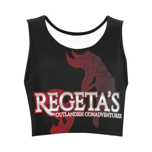 REGETA’S OUTLANDISH CONADVENTURES black red Women's Crop Top (Model T42)