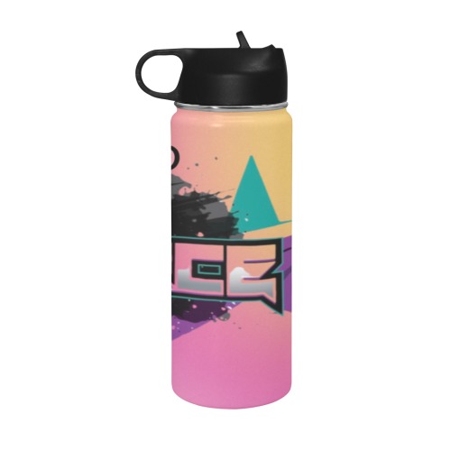 dfdc name cup Insulated Water Bottle with Straw Lid (18 oz)