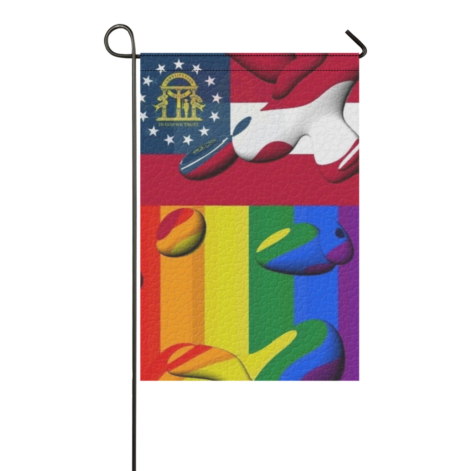 Georgia USA Pride Flag Pop Art by Nico Bielow Garden Flag 12‘’x18‘’(Twin Sides)