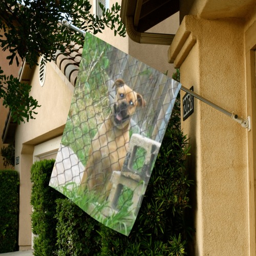 A Smiling Dog Garden Flag 28''x40'' （Without Flagpole）