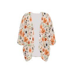 Lush romantic garden 3 Women's Kimono Chiffon Cover Ups (Model H51)