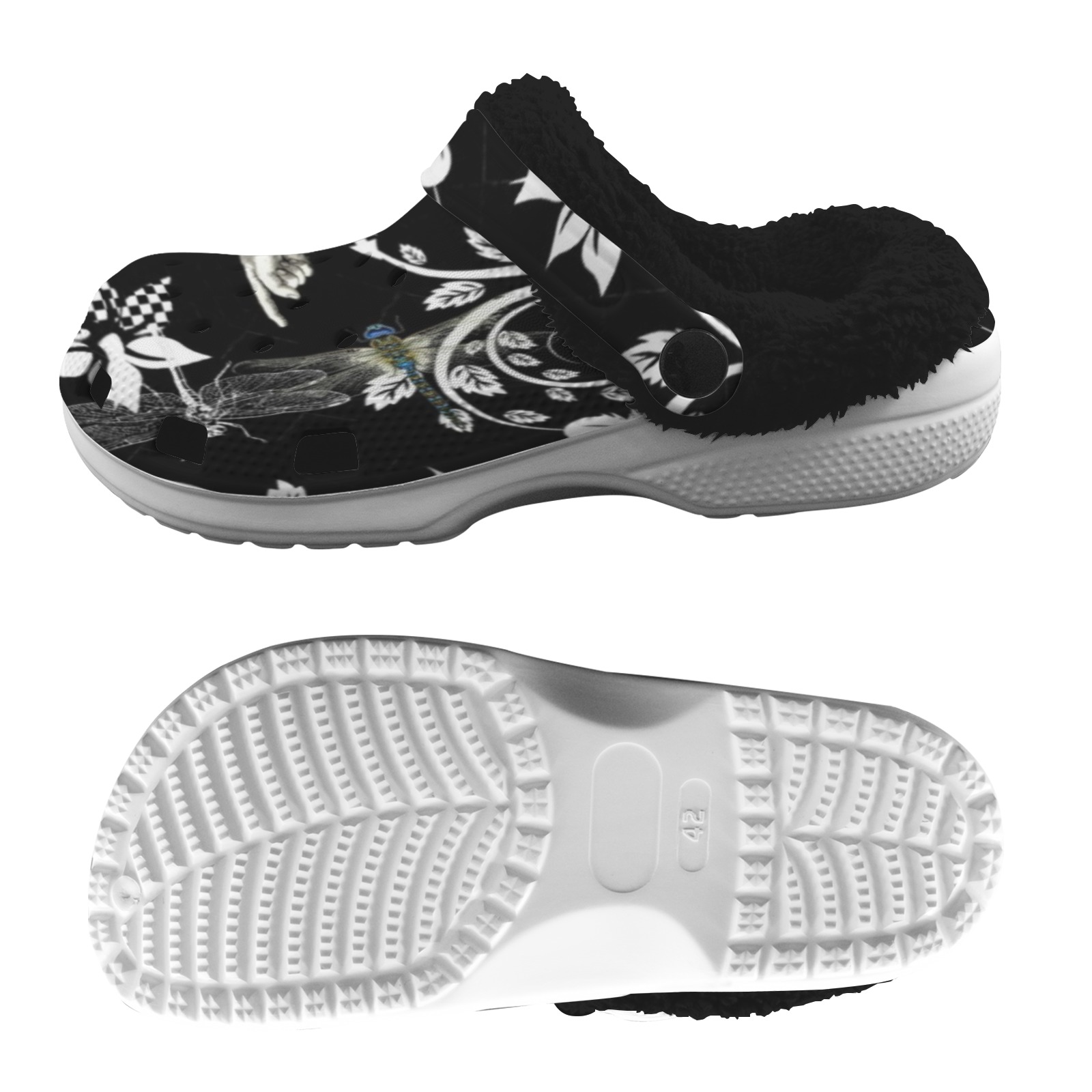 Kims Dragonfly Fleece Lined Foam Clogs for Adults