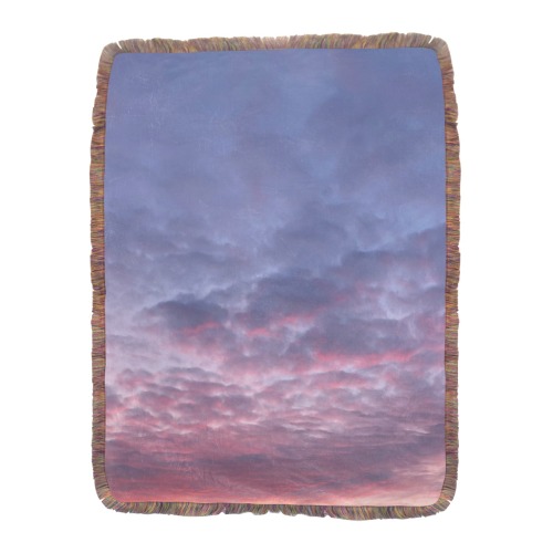 Morning Purple Sunrise Collection Ultra-Soft Fringe Blanket 60"x80" (Mixed Green)