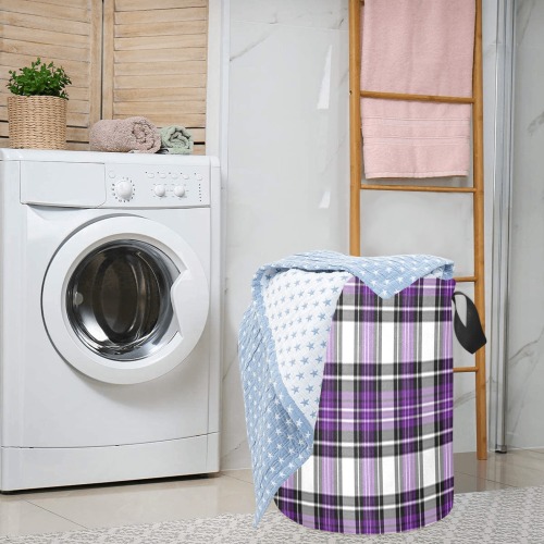 Purple Black Plaid Laundry Bag (Small)