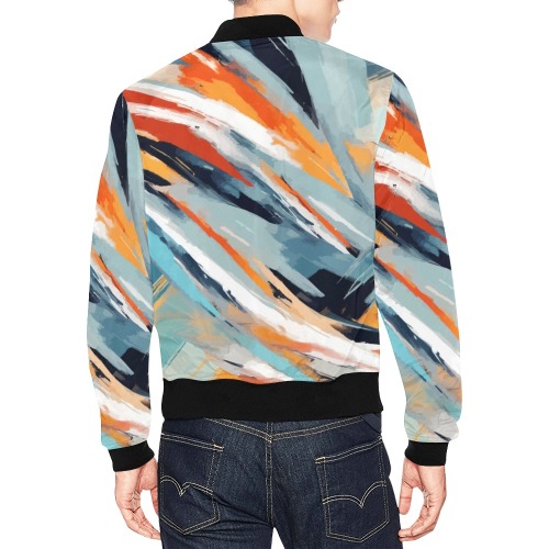 Abstract art of brush strokes of pastel colors All Over Print Bomber Jacket for Men (Model H19)