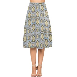 Floral Wine Mnemosyne Women's Crepe Skirt (Model D16)