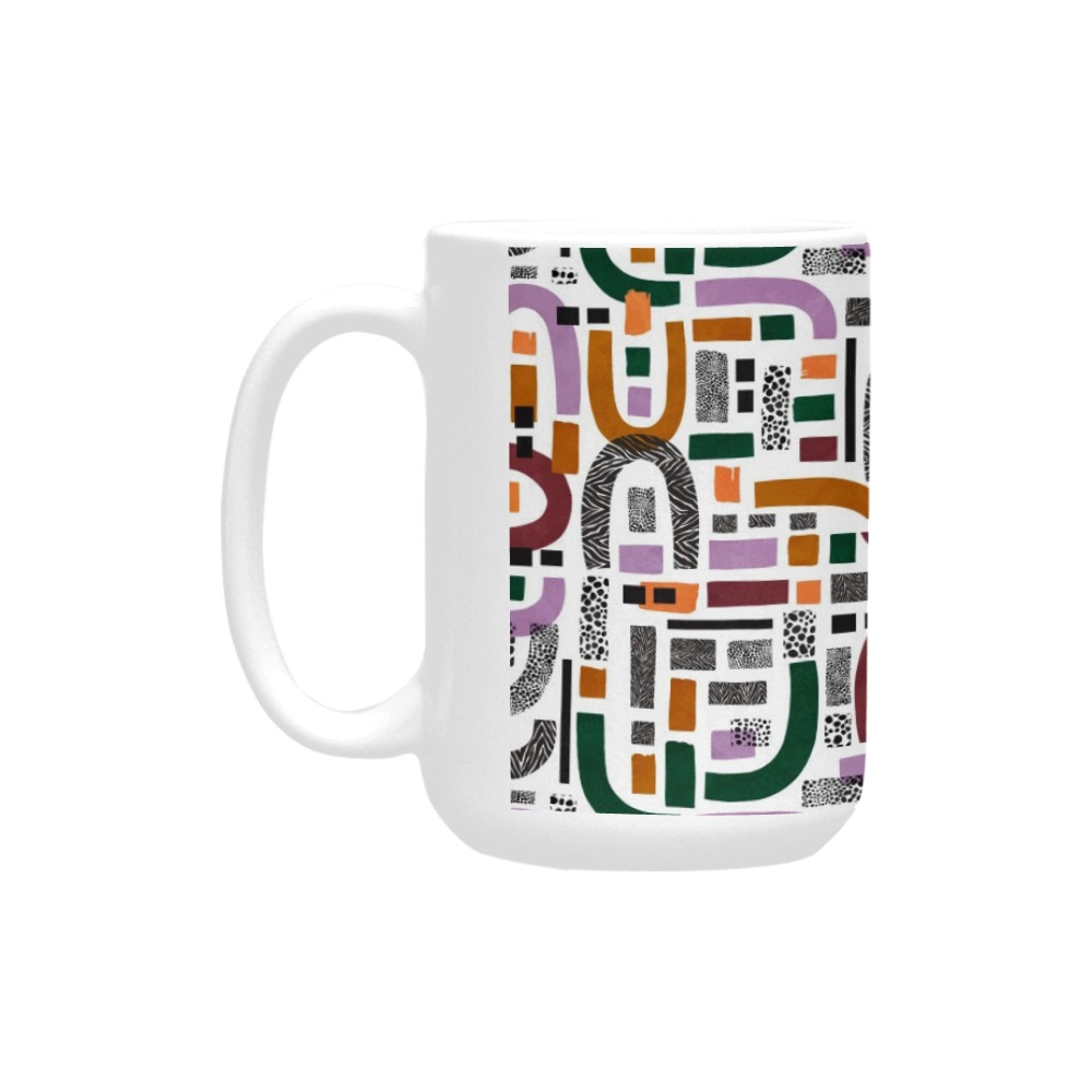 Shapes_and_animal_print Custom Ceramic Mug (15OZ)