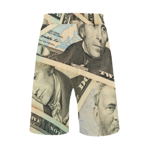 US PAPER CURRENCY Men's All Over Print Casual Shorts (Model L23)