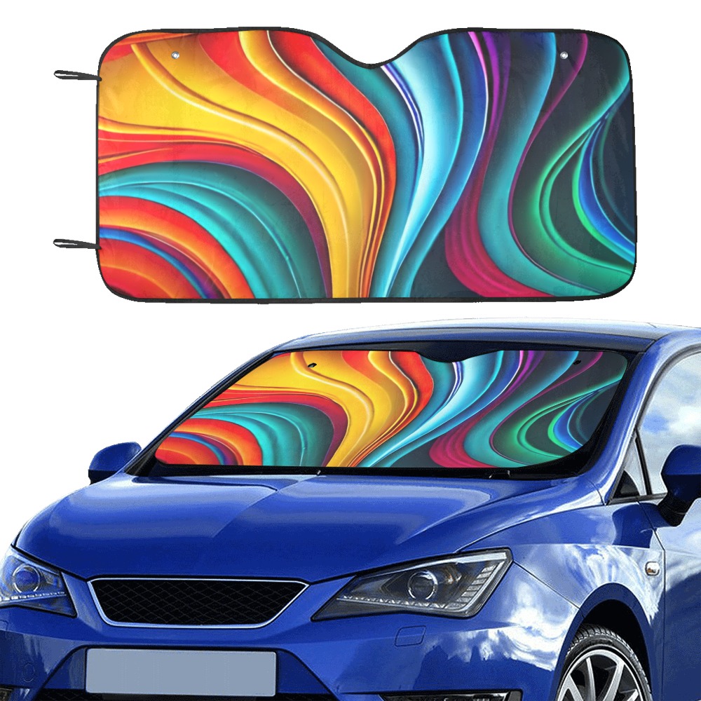 Rainbow Dreamscape Car Sun Shade 55"x30"