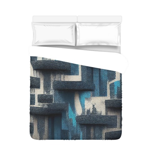 blue, white and black abstract pattern Duvet Cover 86"x70" ( All-over-print)