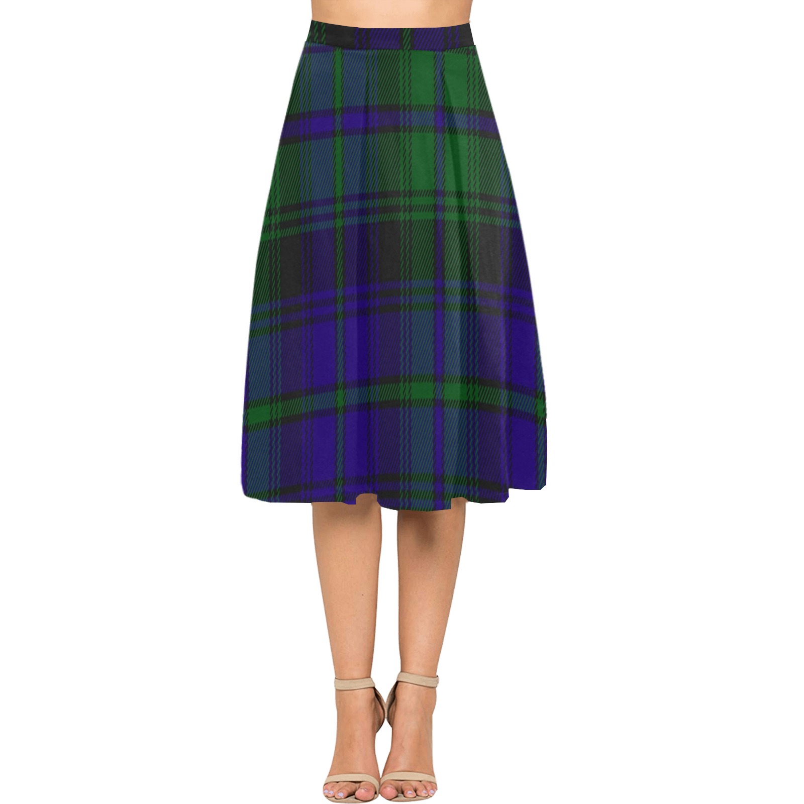 5TH. ROYAL SCOTS OF CANADA TARTAN Mnemosyne Women's Crepe Skirt (Model D16)