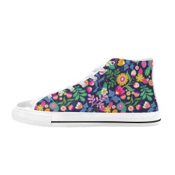Cute Retro Flowers Kids High Tops High Top Canvas Shoes for Kid (Model 017)