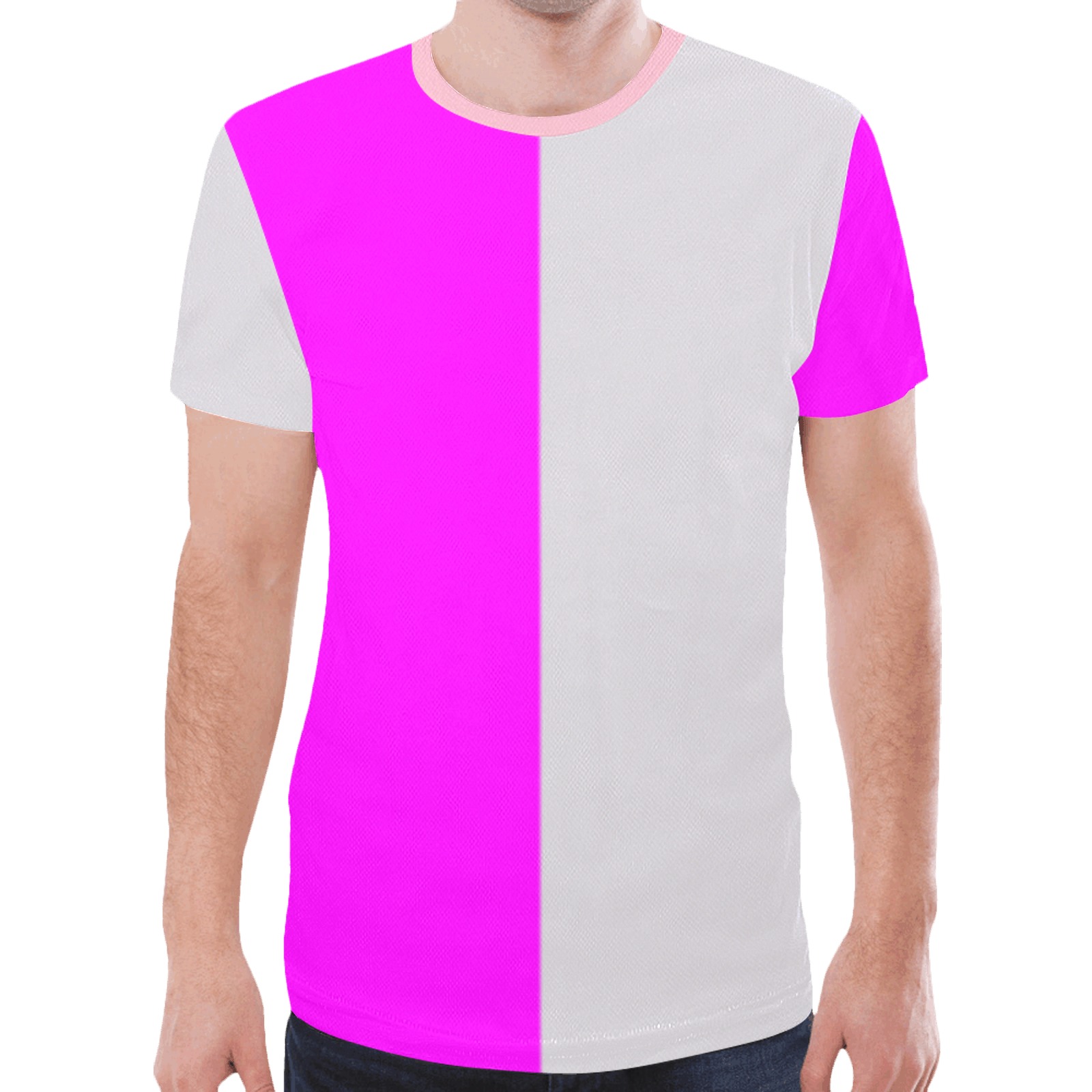 pinkgreyhalf New All Over Print T-shirt for Men (Model T45)