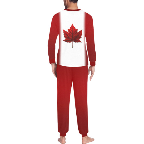 Canada Flag Pajama Set Men's Men's All Over Print Pajama Set with Custom Cuff