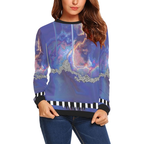 glitch lawa All Over Print Crewneck Sweatshirt for Women (Model H18)