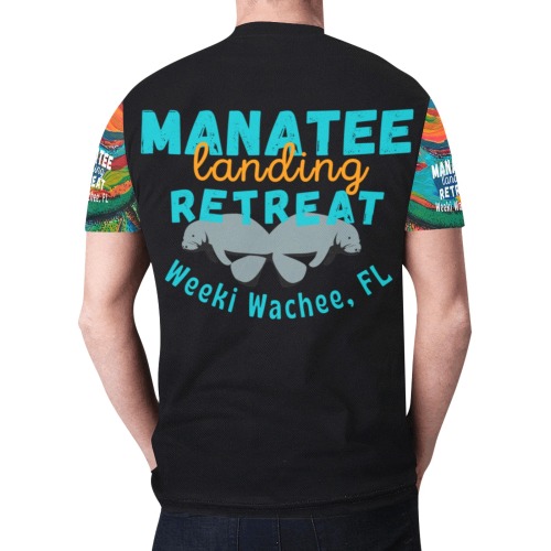 Mens Cotton T - Manatee Landing Retreat Wear New All Over Print T-shirt for Men (Model T45)