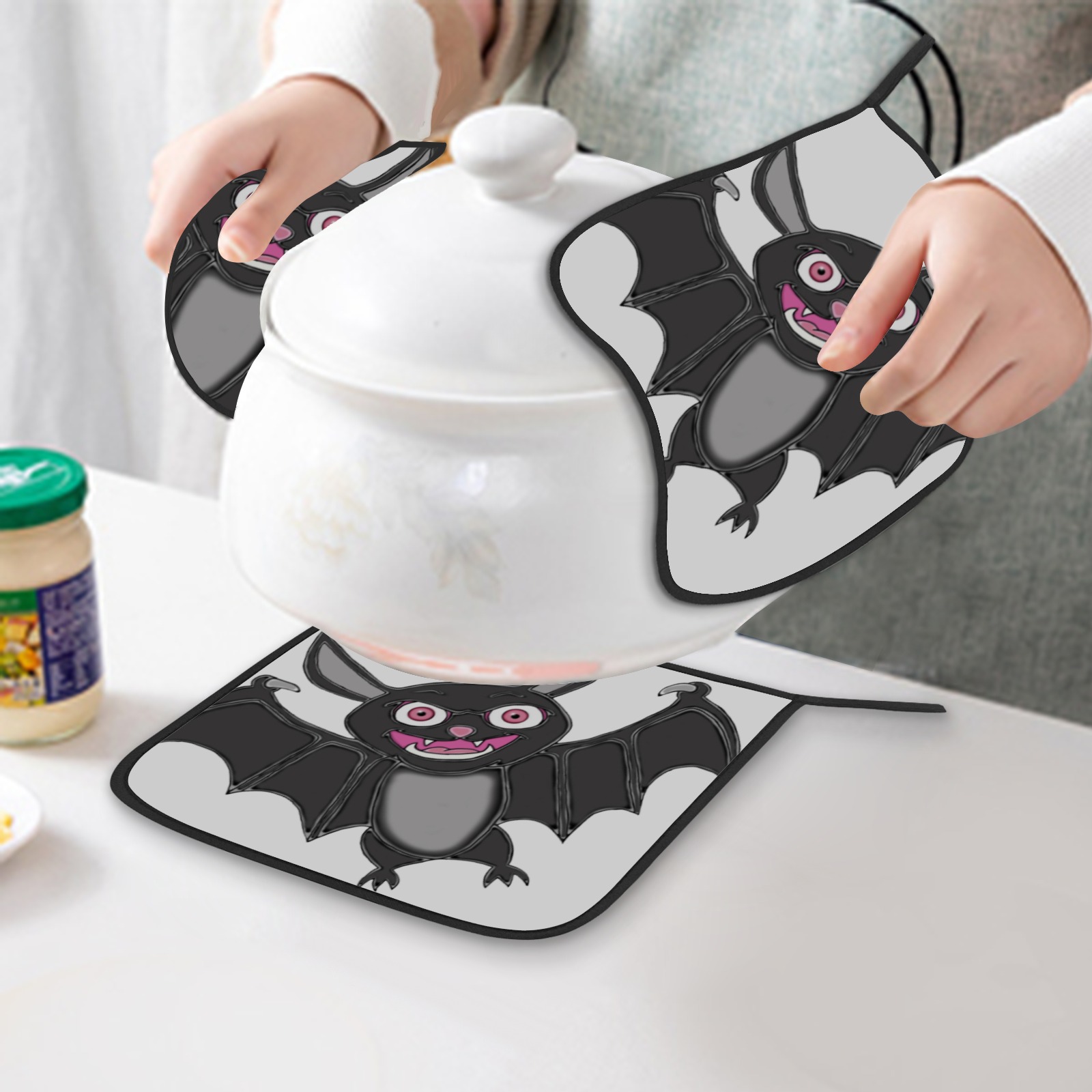 Cute Halloween Bat Pot Holder (2pcs)