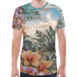 Windward Side_Floral Sunrise_TShirt_Hawaiian Shirt Pattern_AOP_TShirt_01 New All Over Print T-shirt for Men (Model T45)