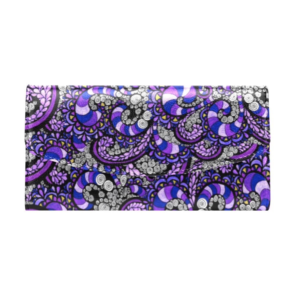 Purple Pulse Women's Flap Wallet (Model 1707)