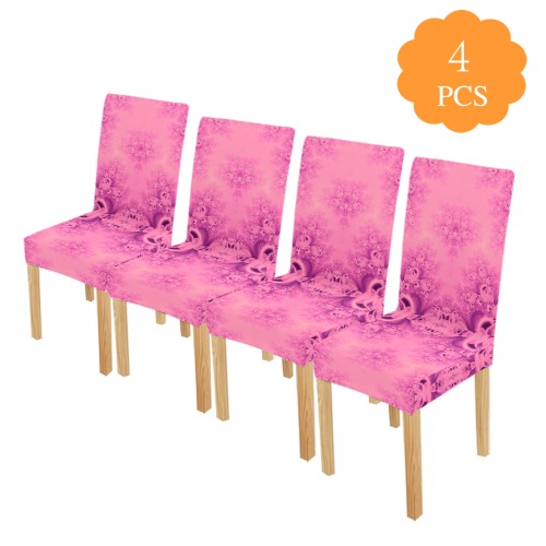 Pink Morning Frost Fractal Chair Cover (Pack of 4)