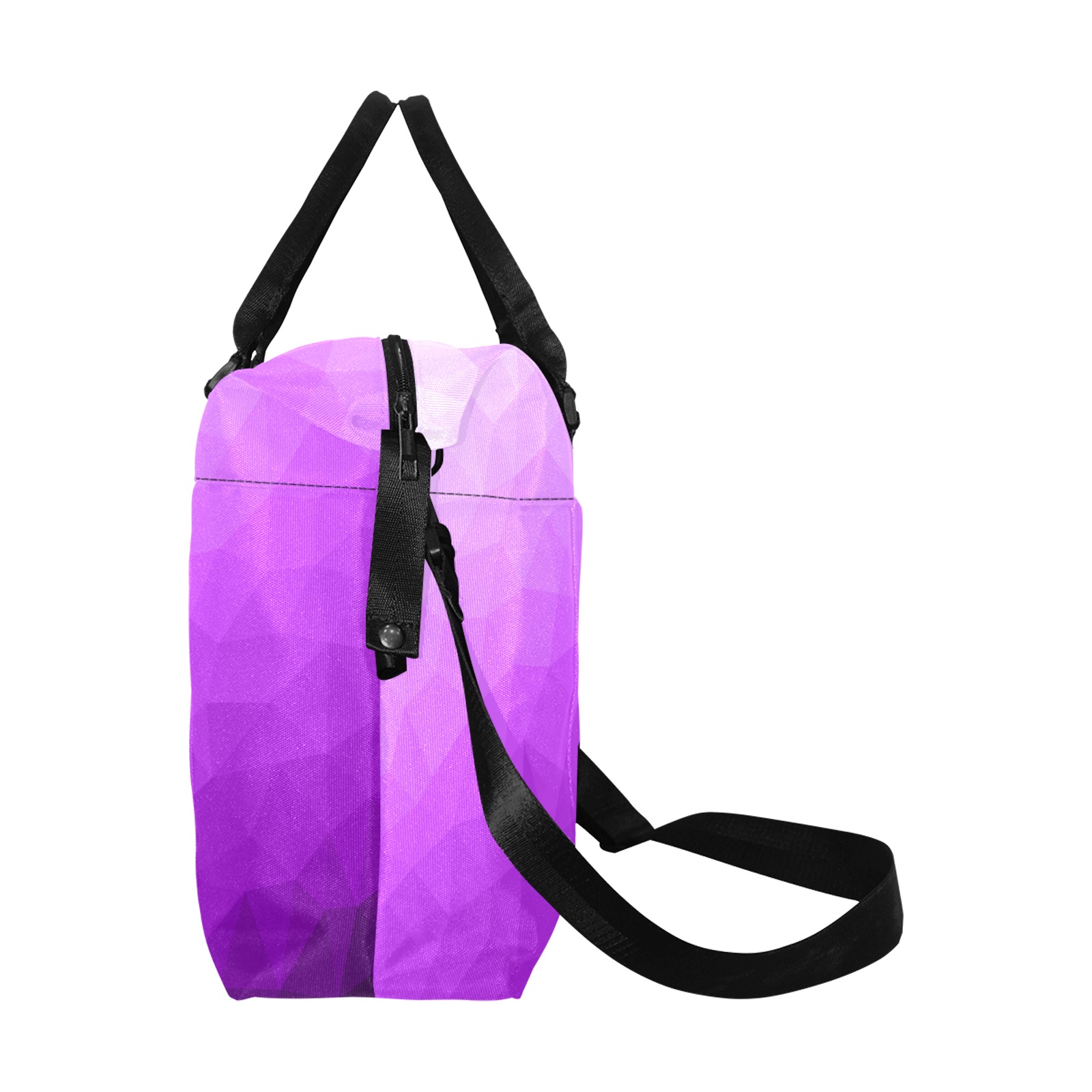 Purple gradient geometric mesh pattern Large Capacity Duffle Bag (Model 1715)