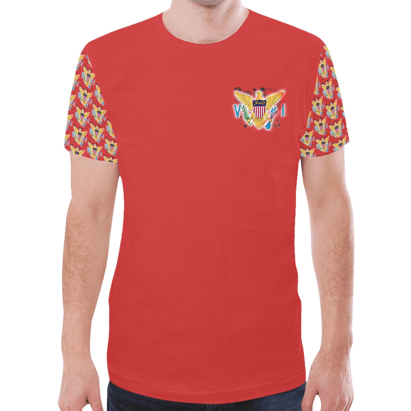 TRENDY LIONESS COUTURE VI FLAG RED TEE REMIX New All Over Print T-shirt for Men (Model T45)