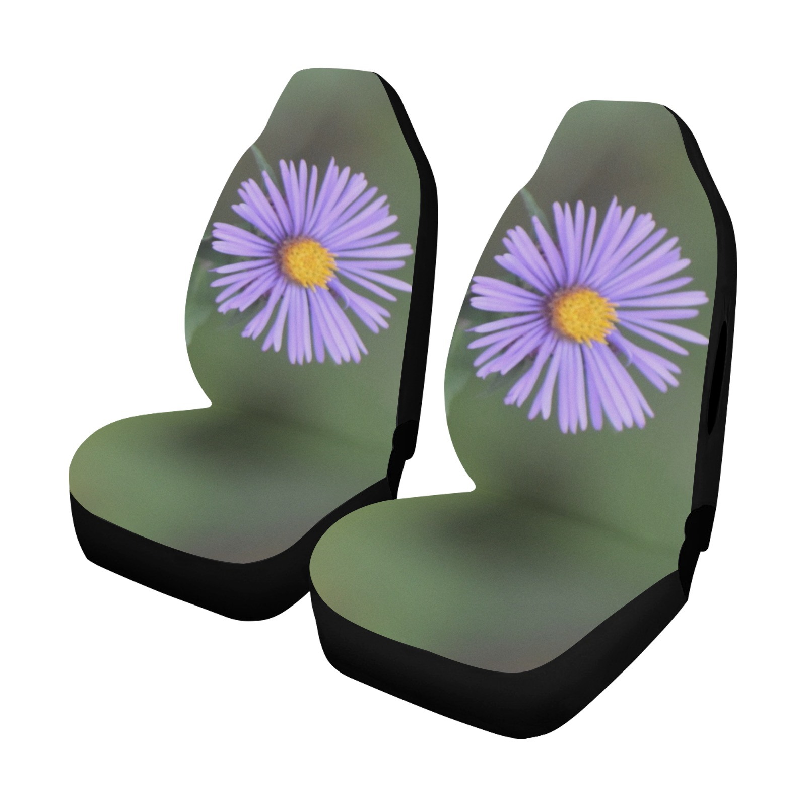 Purple Flowers Car Seat Cover Airbag Compatible (Set of 2)