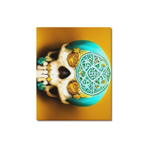 ornate skull 4 Frame Canvas Print 20"x16"