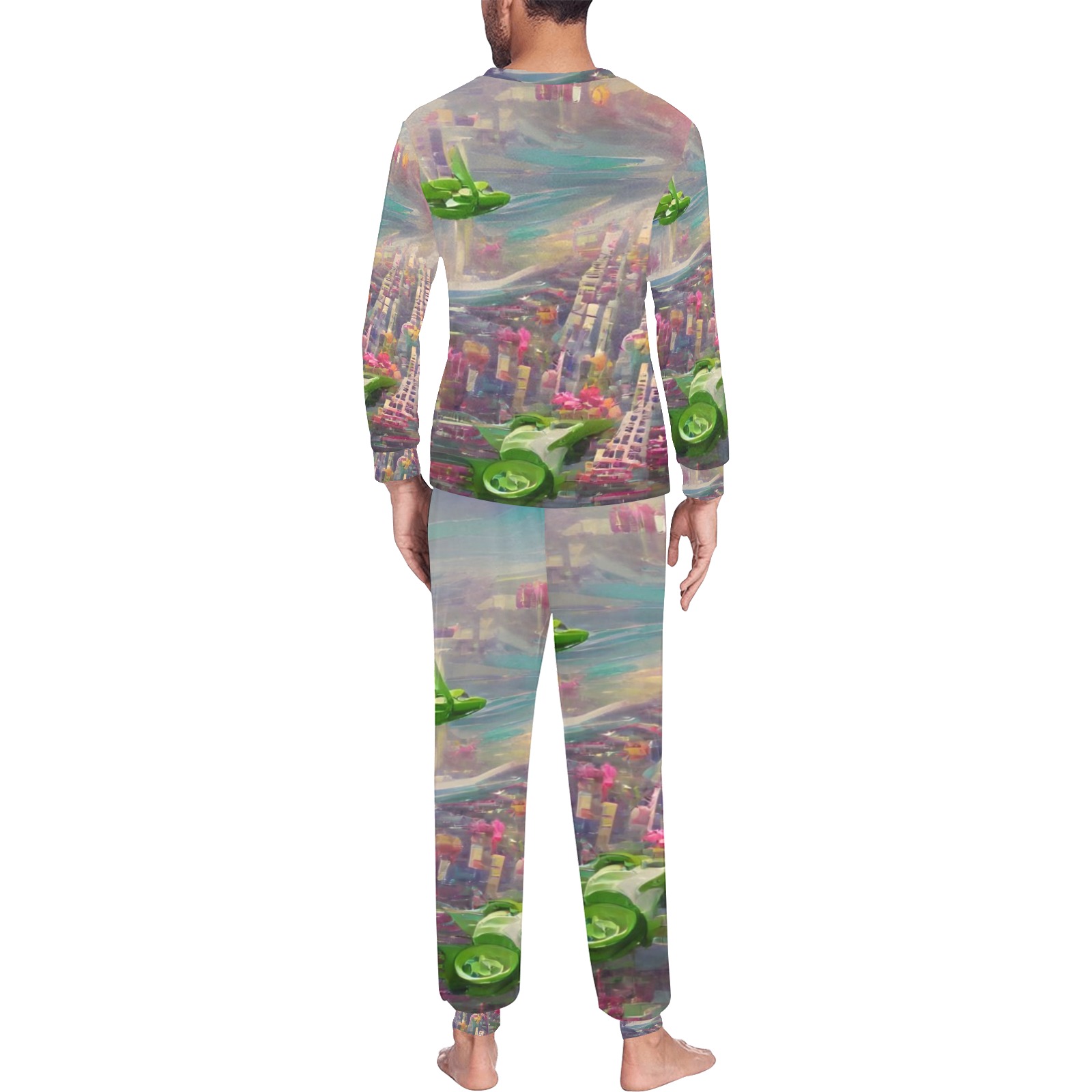 Imagination 015 Men's All Over Print Pajama Set with Custom Cuff