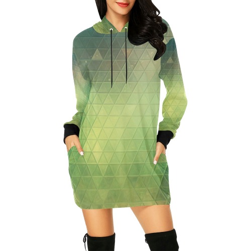 mosaic triangle 12 All Over Print Hoodie Mini Dress (Model H27)