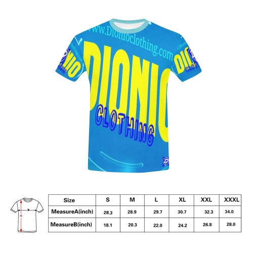 DIONIO Clothing - T-Shirt (Blue Crush) All Over Print T-Shirt for Men (USA Size) (Model T40)