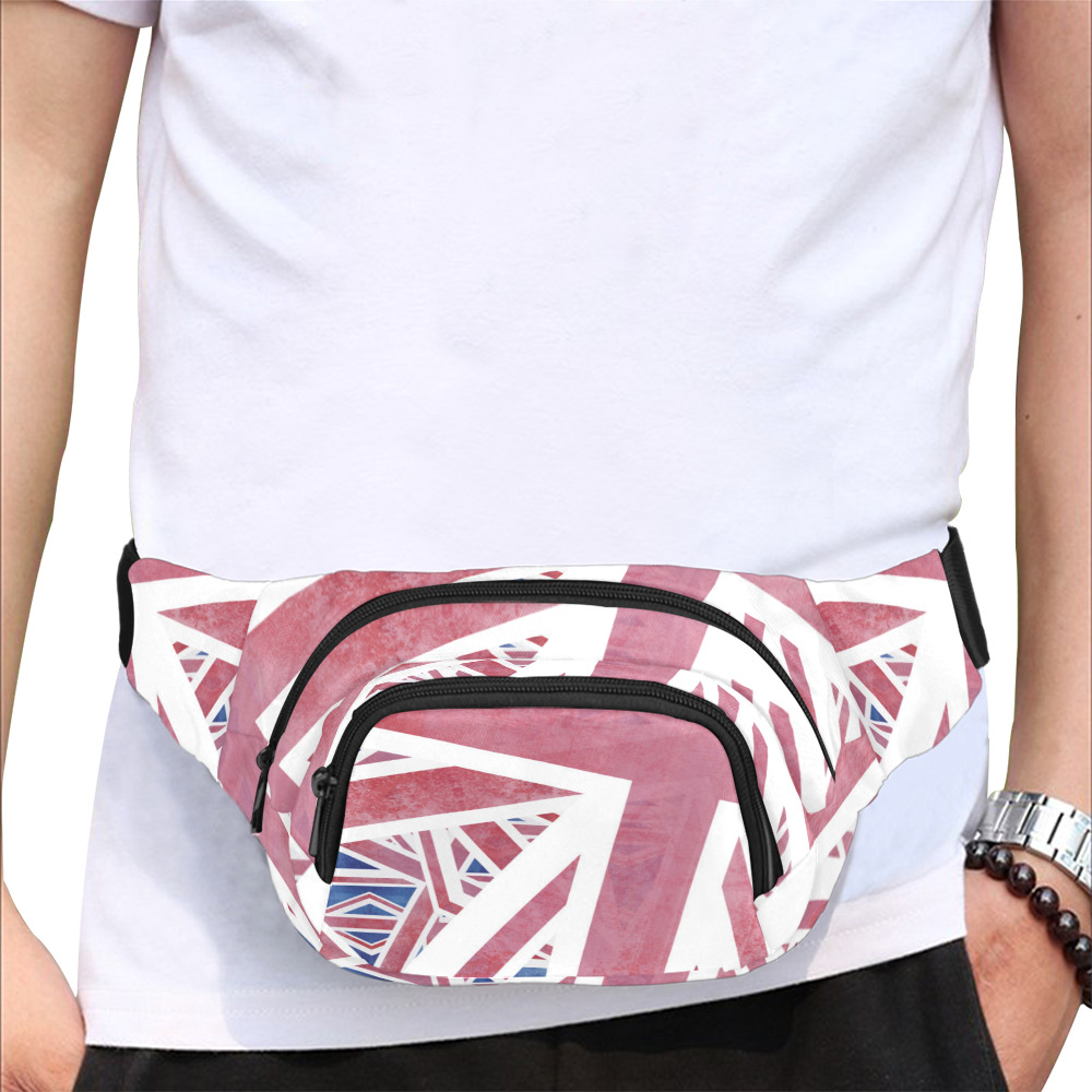 Abstract Union Jack British Flag Collage Fanny Pack/Small (Model 1677)