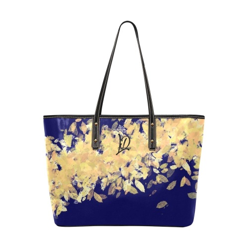 Womens handbag blue splash print 85256B99-0E16-4331-9121-6853F91EDBEA Chic Leather Tote Bag (Model 1709)