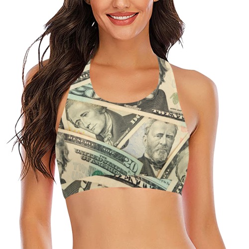US PAPER CURRENCY Crop Bikini Top (Model S21)