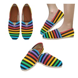 Rainbow Stripes Women's Classic Canvas Slip-On (Model 1206)