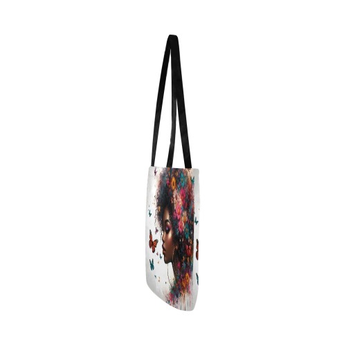 Butterfly/Flower Woman Reusable Shopping Bag Model 1660 (Two sides)