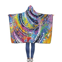 Whirlpool of colors abstract tie-dye pattern. Flannel Hooded Blanket 40''x50''