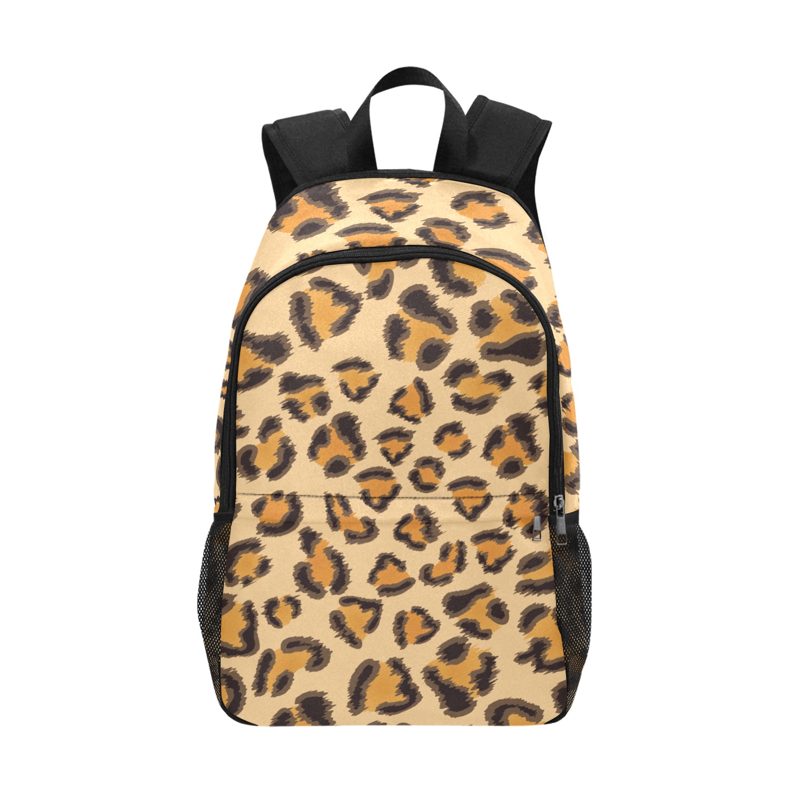 BackpackLeopard Pattern.jpg Fabric Backpack with Side Mesh Pockets (Model 1659)