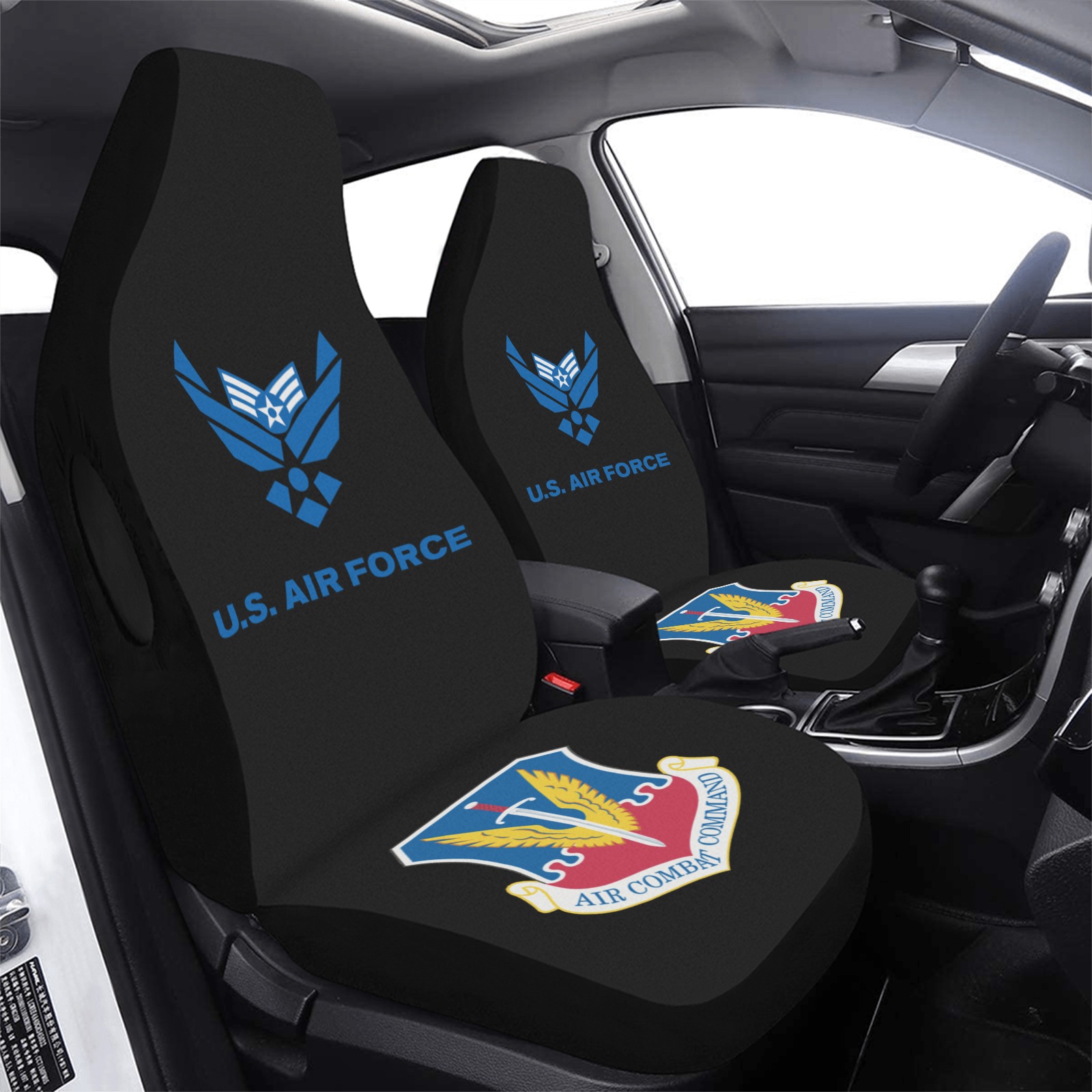 Senior Airman Offutt Air Force Base Car Seat Cover Airbag Compatible (Set of 2)