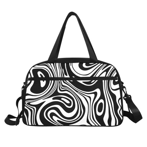 Black and White Marble Fitness Handbag (Model 1671)