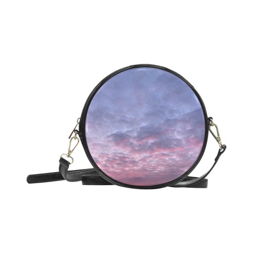 Morning Purple Sunrise Collection Round Sling Bag (Model 1647)