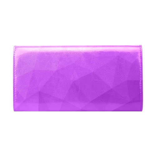 Purple gradient geometric mesh pattern Women's Flap Wallet (Model 1707)