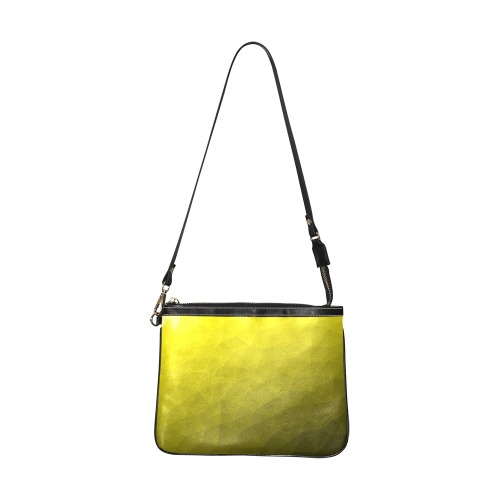 Yellow gradient geometric mesh pattern Small Shoulder Bag (Model 1710)