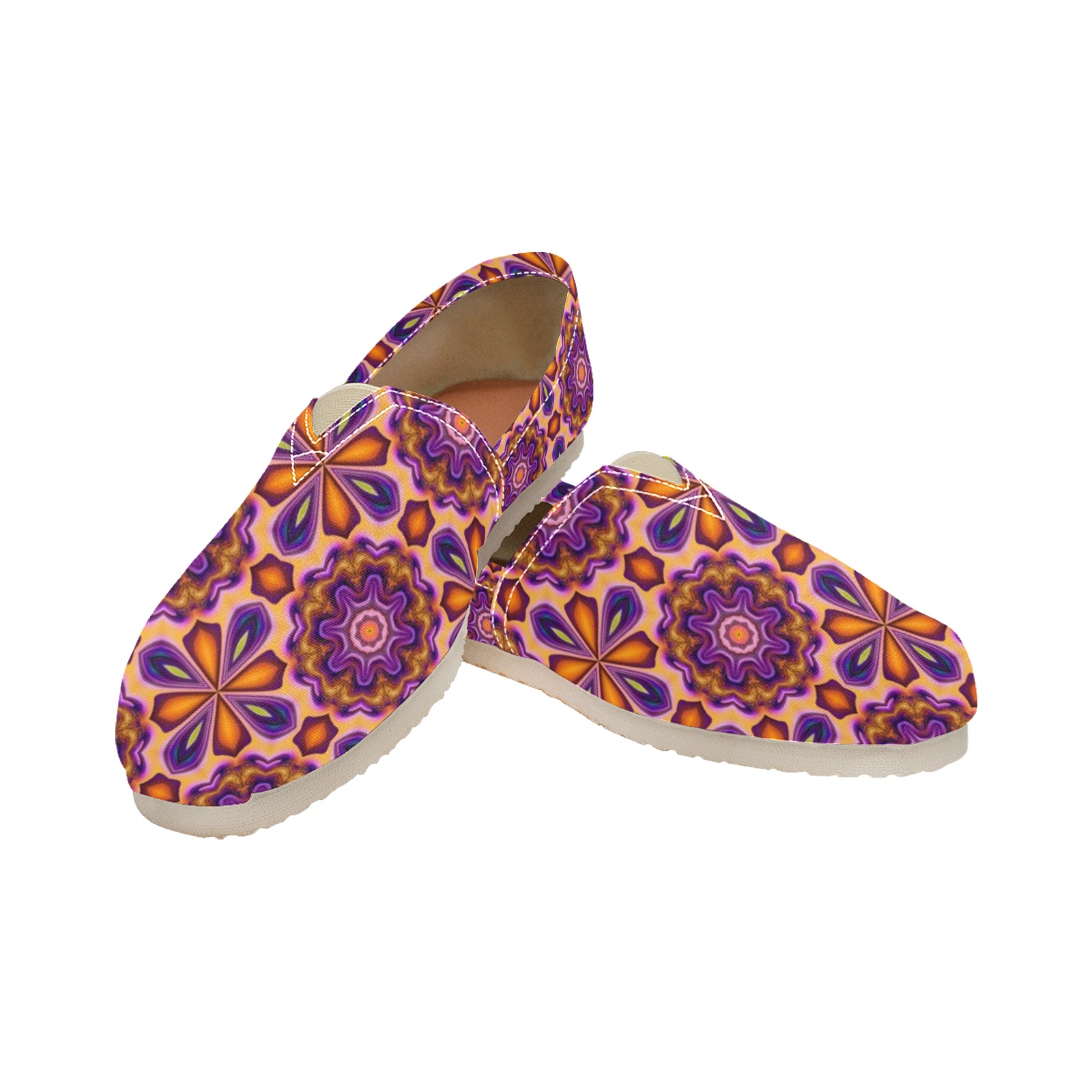 Beautiful Fall Flowers Abstract Women's Classic Canvas Slip-On (Model 1206)