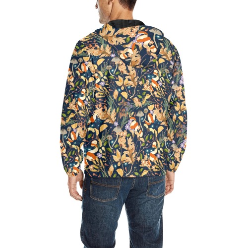 Wild fall autumnal 22-01 All Over Print Quilted Windbreaker for Men (Model H35)