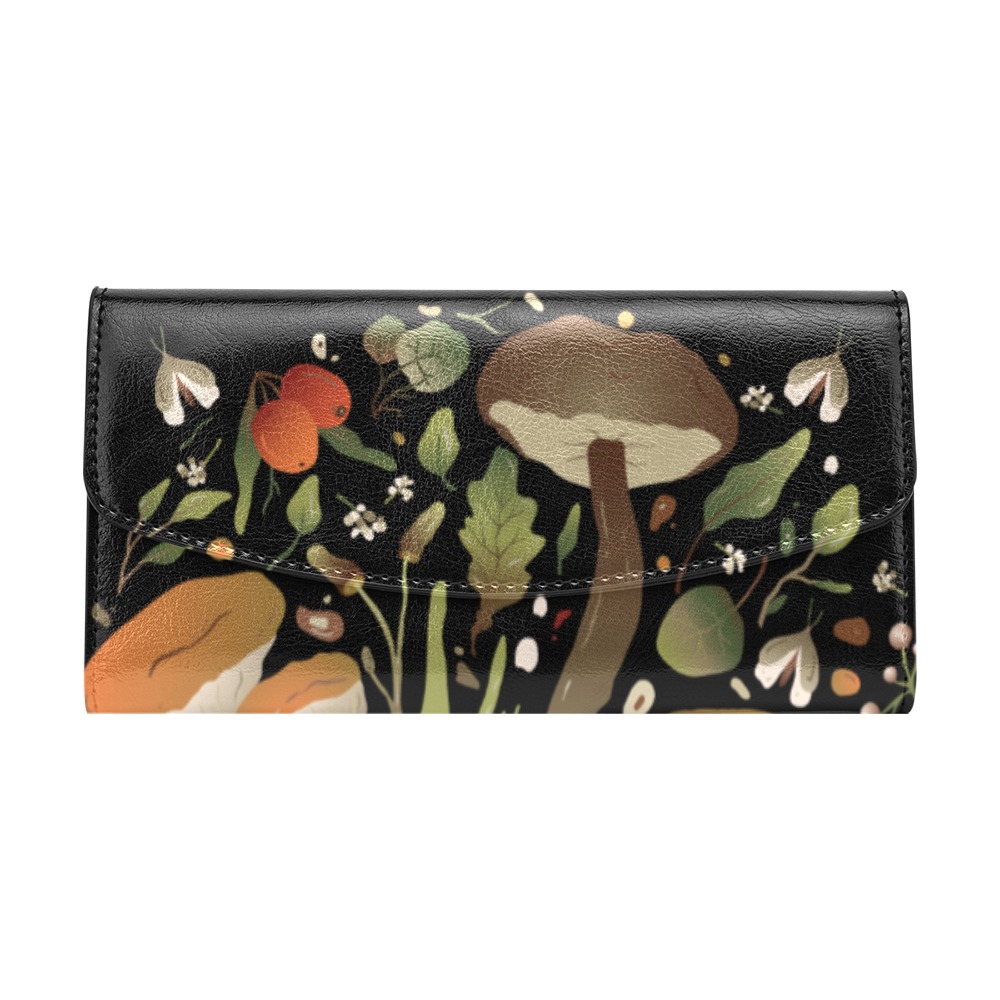 Deep in the Forest Mushroom Ladies Wallet Women's Flap Wallet (Model 1707)