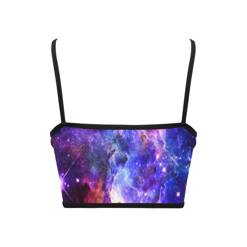 Mystical fantasy deep galaxy space - Interstellar cosmic dust Women's Spaghetti Strap Crop Top (Model T67)
