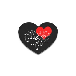 Singing Heart Red Note Music Love Romantic White Heart Coaster