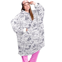 Inspirational tattoo pattern BL 3 Unisex Blanket Hoodie (Model H59)