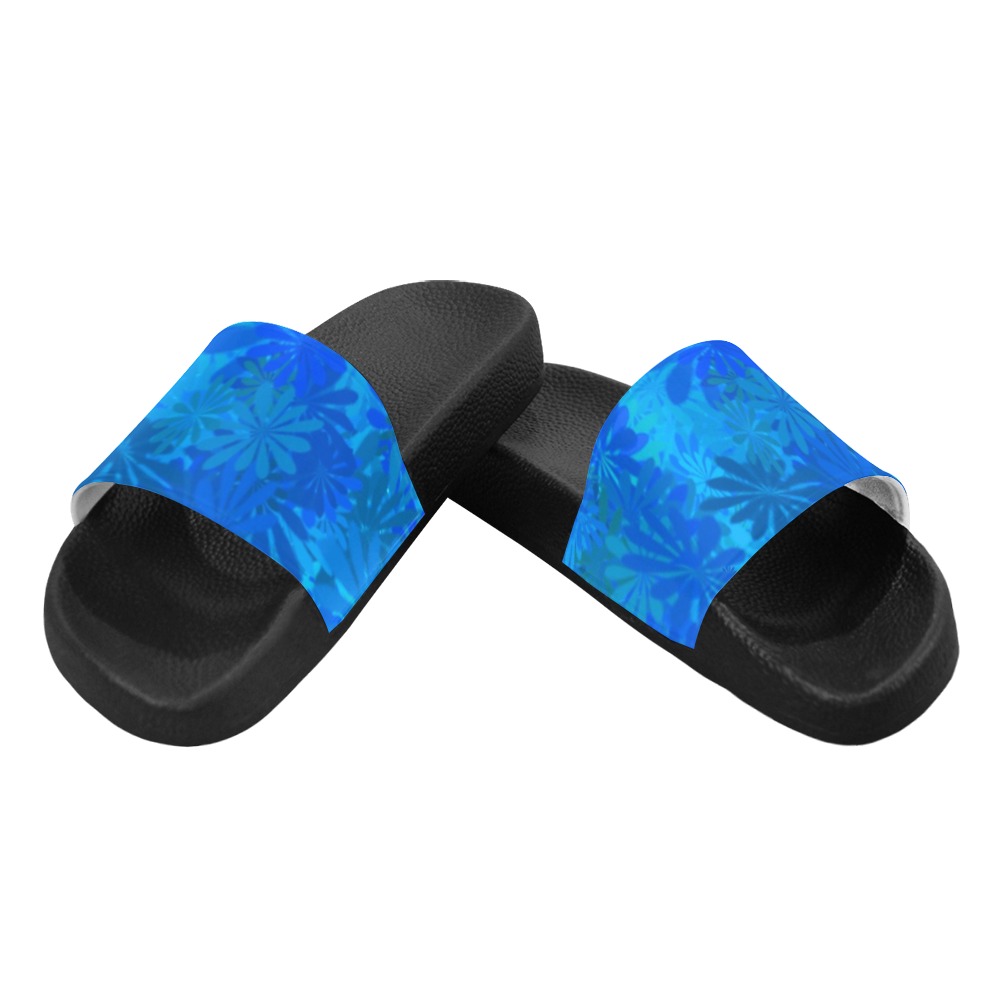 Blue Daisies Women's Slide Sandals (Model 057)